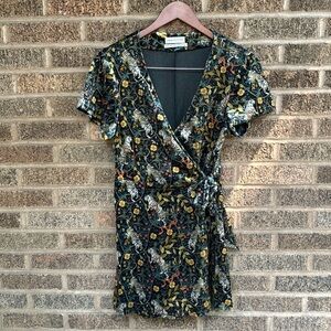 Urban Outfitters Vintage Velvet Faux Wrap Dress